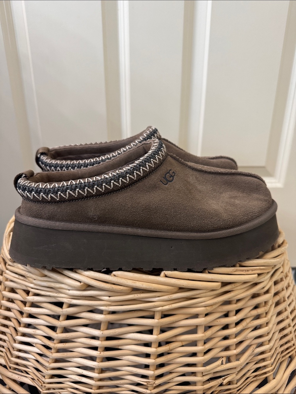 UGG Brown Suede Slip-On Platform Clog - Picture 2 of 3